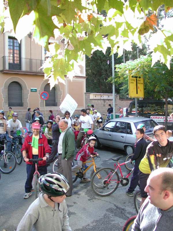 A l'arribada de la bicicletada.