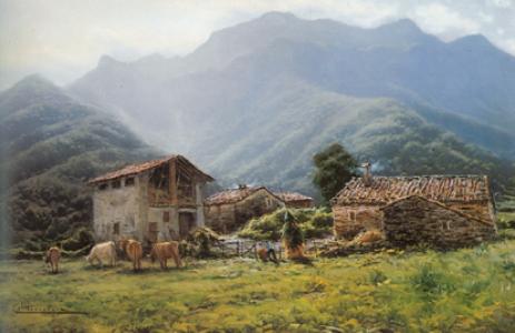 Paisatge dels Pirineus. Pintura.