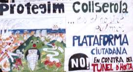 Pancarta 'Protegim Collserola, no al tnel d'Horta'