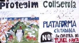 Pancarta 'Protegim Collserola, no al túnel d'Horta'